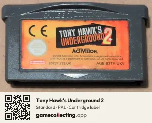 Tony Hawk's Underground 2 Game Boy Advance, PAL cartridge label