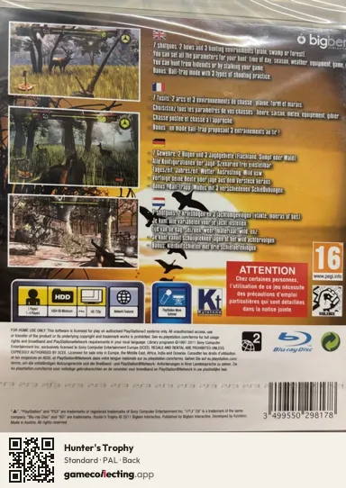 Hunter's Trophy PlayStation 3, PAL box back