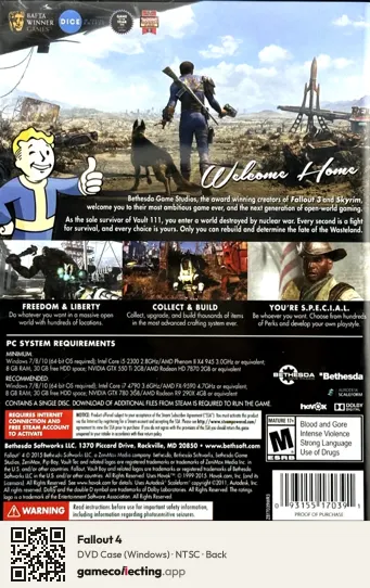 Fallout 4 Computer, NTSC box back