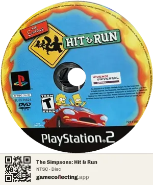 The Simpsons: Hit & Run PlayStation 2, NTSC disc