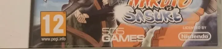 Naruto Shippuden: Naruto vs Sasuke, the PEGI square on its front