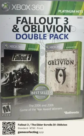 Fallout 3 / The Elder Scrolls IV: Oblivion Xbox 360, NTSC box front