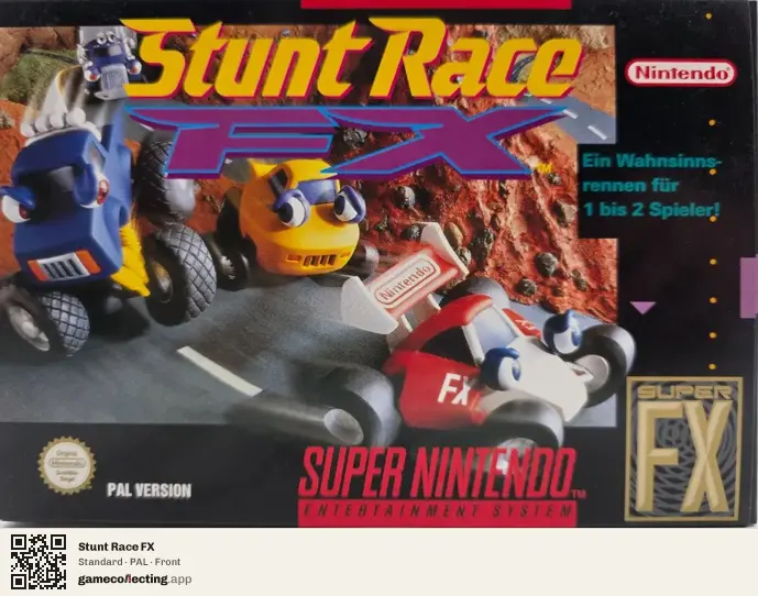 Stunt Race FX Super Nintendo Entertainment System, PAL box front