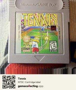 Tennis Game Boy, NTSC cartridge label