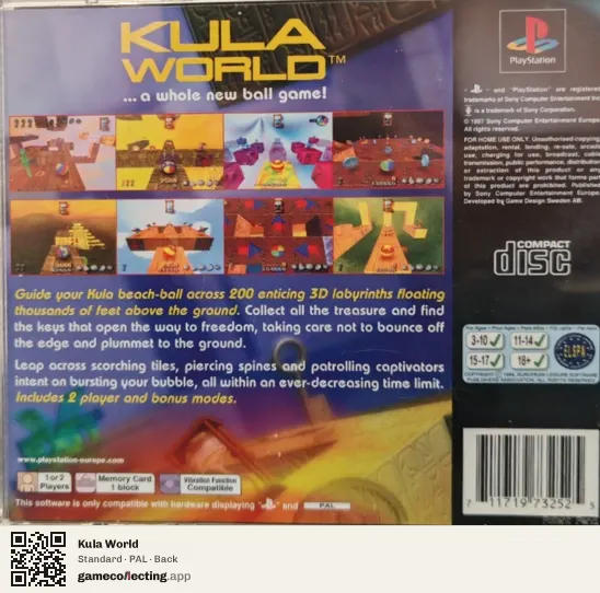 Kula World PlayStation, PAL box back