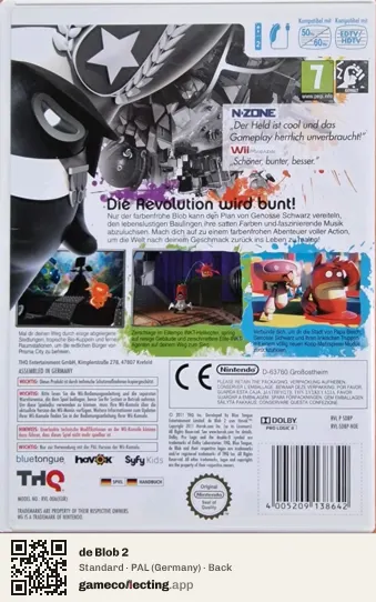 de Blob 2 Nintendo Wii, Germany box back