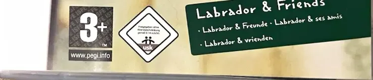 Nintendogs: Lab & Friends, the PEGI square on its front