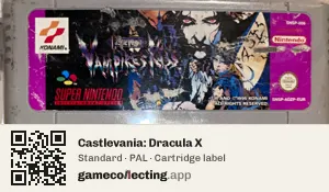 Castlevania: Dracula X Super Nintendo Entertainment System, PAL cartridge label