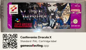 Castlevania: Dracula X Super Nintendo Entertainment System, PAL cartridge label