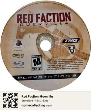 Red Faction: Guerrilla PlayStation 3, NTSC disc
