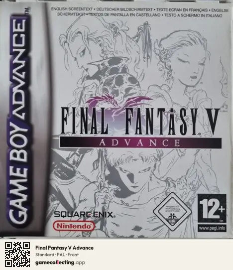 Final Fantasy V Advance Game Boy Advance, PAL box front