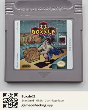 Boxxle II Game Boy, NTSC cartridge label