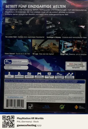 PlayStation VR Worlds PlayStation 4, Germany box back