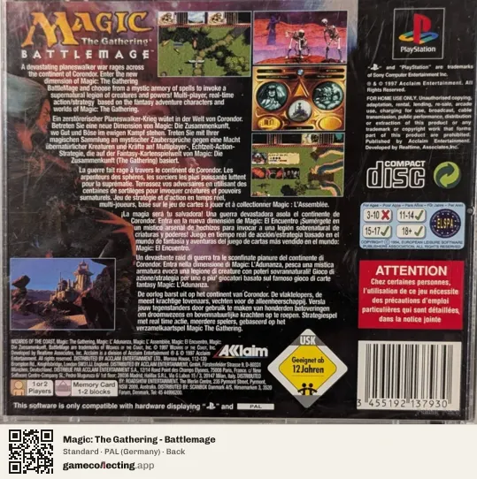 Magic: The Gathering - Battlemage PlayStation, Germany box back