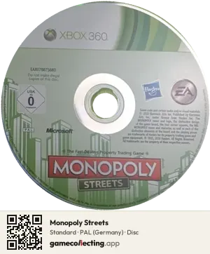 Monopoly Streets Xbox 360, PAL disc