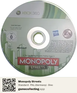 Monopoly Streets Xbox 360, PAL disc