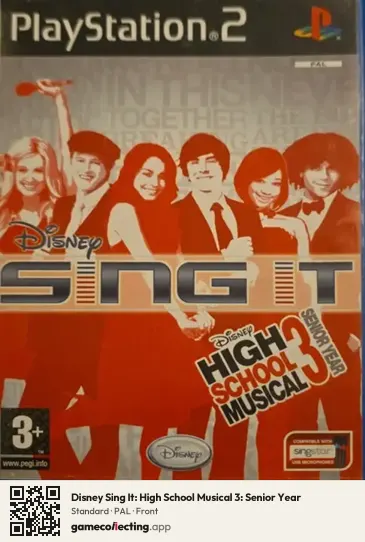 Disney Sing It: High School Musical 3: Senior Year PlayStation 2, PAL box front
