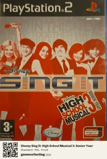 Disney Sing It: High School Musical 3: Senior Year PlayStation 2, PAL box front