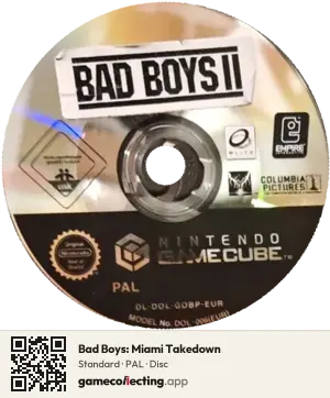Bad Boys: Miami Takedown Nintendo GameCube, PAL disc