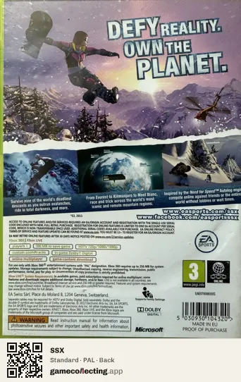 SSX Xbox 360, PAL box back