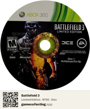 Battlefield 3 Xbox 360, NTSC disc