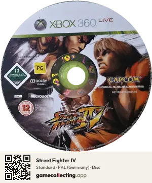 Street Fighter IV Xbox 360, PAL disc