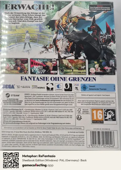 Metaphor: ReFantazio Computer, Germany box back