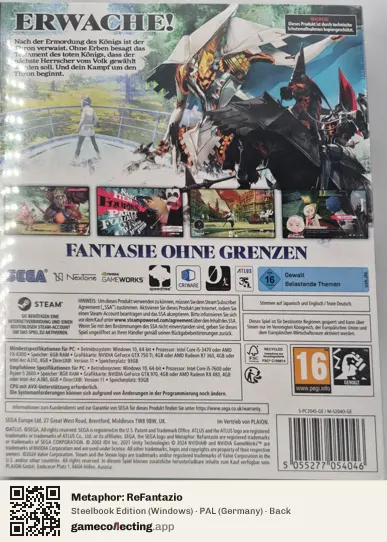 Metaphor: ReFantazio Computer, Germany box back