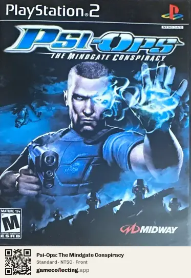 Psi-Ops: The Mindgate Conspiracy PlayStation 2, NTSC box front