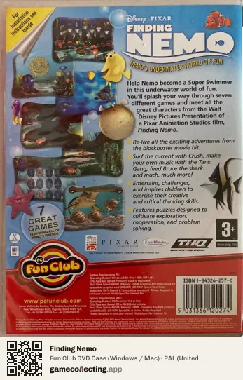 Finding Nemo Computer, United Kingdom box back