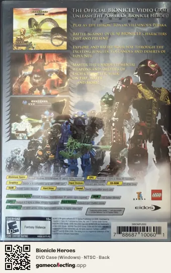 Bionicle Heroes Computer, NTSC box back