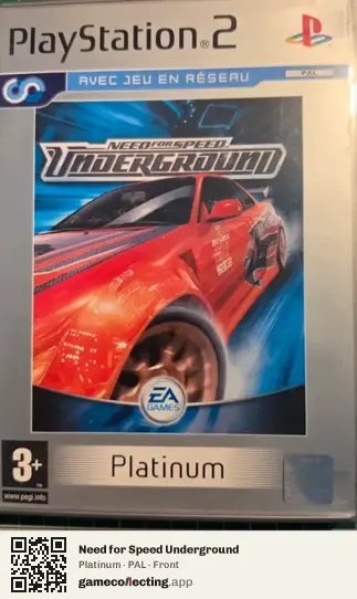 Need for Speed Underground PlayStation 2, PAL box front