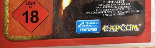 Resident Evil 5, the USK square on its front