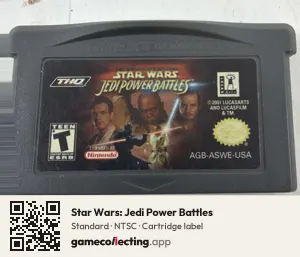 Star Wars: Jedi Power Battles Game Boy Advance, NTSC cartridge label