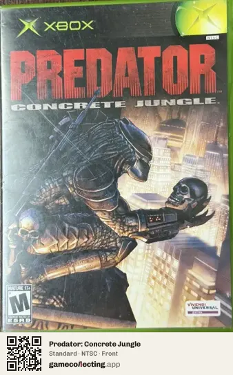Predator: Concrete Jungle Xbox, NTSC box front