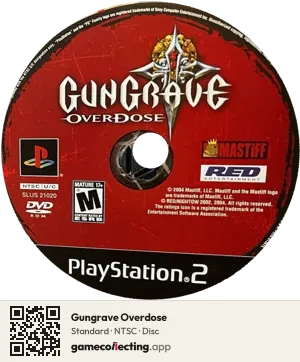 Gungrave Overdose PlayStation 2, NTSC disc