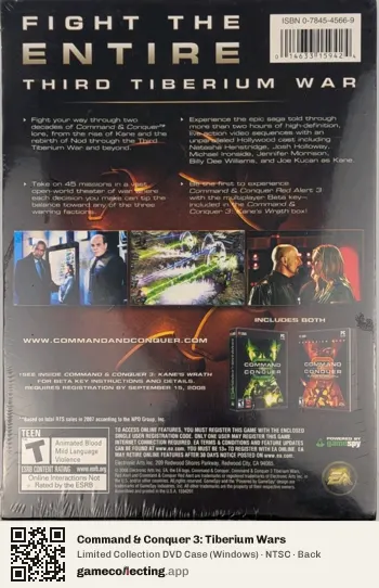 Command & Conquer 3: Tiberium Wars Computer, NTSC box back