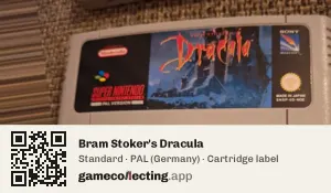 Bram Stoker's Dracula Super Nintendo Entertainment System, PAL cartridge label