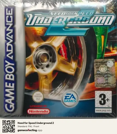 Need for Speed Underground 2 Game Boy Advance, PAL box front