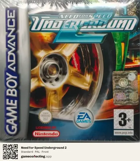 Need for Speed Underground 2 Game Boy Advance, PAL box front