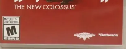 Wolfenstein II: The New Colossus, the ESRB box on its front
