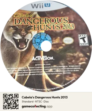 Cabela's Dangerous Hunts 2013 Nintendo Wii U, NTSC disc
