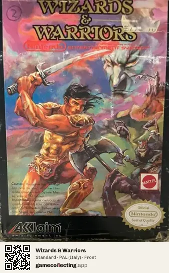 Wizards & Warriors Nintendo Entertainment System, Italy box front