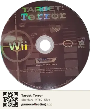 Target: Terror Nintendo Wii, NTSC disc