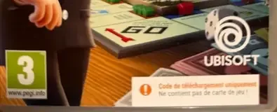 Monopoly, the PEGI square on its front