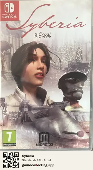 Syberia Nintendo Switch, PAL box front