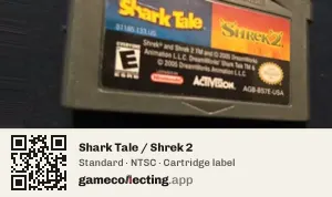 Shark Tale / Shrek 2 Game Boy Advance, NTSC cartridge label