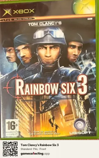Tom Clancy's Rainbow Six 3 Xbox, PAL box front