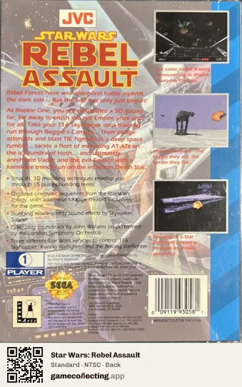 Star Wars: Rebel Assault Sega Mega-CD / Sega CD, NTSC box back