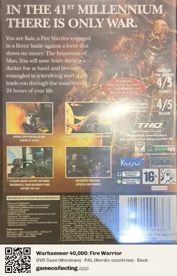 Warhammer 40,000: Fire Warrior Computer, Nordic countries box back